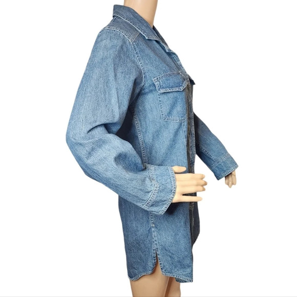 J. Jill Out of the blue denim mini dress tunic.  L/S button front. Size XS - Picture 8 of 14